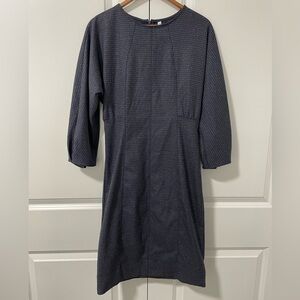 MANGO -3/4 length sleeve midi dress in a nice dark gingham pattern